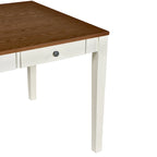 Eetkamerset van hout, 6-delig, met 4 stoelen en een bankje, tafel met lade