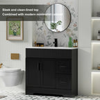 Wavy Line 30/36/48 Bathroom Vanity Set with Sink & Faucet
