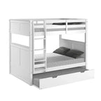 Camaflexi Etagenbett in Full-Größe mit zwei Full-Betten und ausziehbarem Twin-Bett - Paneel-Kopfteil