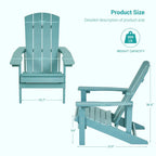 Bonosuki wetterfeste Adirondack-Gartenstühle aus Holz - Set aus 4