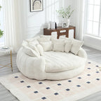 Comfortabele tweezits slaapbank met afgeronde rugleuning, extra grote slaapbank met armleuningen