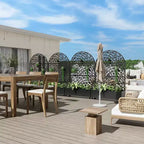 Jardinière arquée noire en fer MAYEERTY 72x47 avec treillis, ensemble de 3 pièces, écran décoratif de jardin pour terrasse et balcon