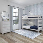 Plank+Beam massief houten stapelbed in landelijke stijl, voor volwassenen, met twee eenpersoonsbedden