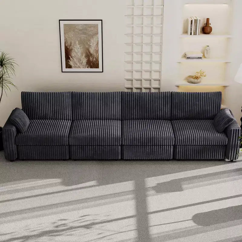 Dyonery modulaire hoekbank van ribfluweel met afneembare, wasbare hoezen