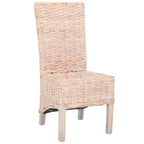 Set aus 2 Esszimmerstühlen aus naturbelassenem Rattan, 19W x 22D x 41H, Boho-Küstenstil