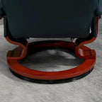 HomCom Faux Leather Adjustable Manual Swivel Base Recliner Chair with Comfortable and Relaxing Footrest