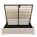 Polsterbett in Queen-Size mit hydraulischem Stauraumsystem - Beige