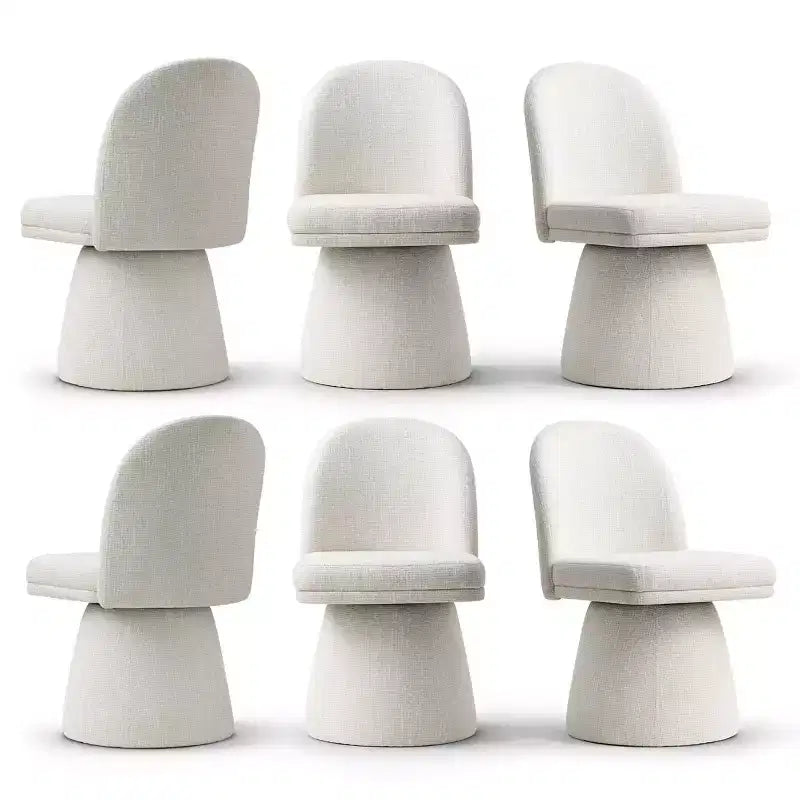Set aus 6 modernen, um 360° drehbaren Esszimmerstühlen ohne Armlehnen mit säulenförmigem Fuß, elegante Akzentstühle für Küche, Esszimmer oder Büro-Panipeachy