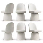 Set aus 6 modernen, um 360° drehbaren Esszimmerstühlen ohne Armlehnen mit säulenförmigem Fuß, elegante Akzentstühle für Küche, Esszimmer oder Büro-Panipeachy