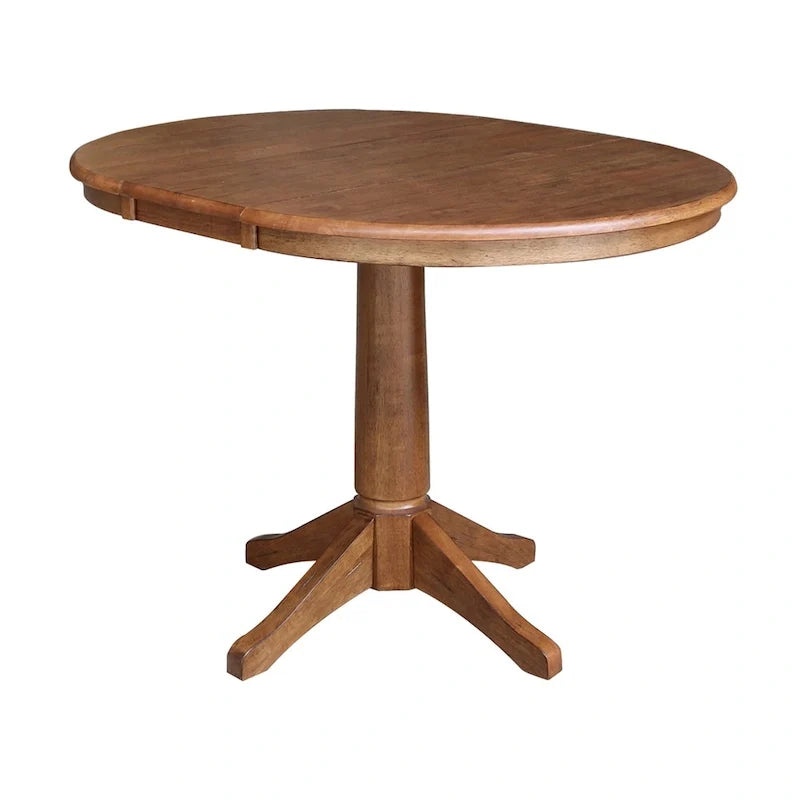 Ronde uitschuifbare eettafel van 36 met 4 Madrid-stoelen