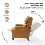 2er-Set moderner Ohrensessel aus Echtleder Elisabete mit Vintage-Nagelkopfverzierung für Wohnzimmer und Schlafzimmer| ART OF LIVING DESIGNS