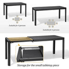 Ensemble de salle à manger d'extérieur en aluminium de 5/7 pièces, avec chaises empilables et table extensible