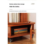 Chic Crate 6-stufiges, um 360° drehbares Eckbücherregal mit Rollen, schmales Bücherregal für kleine Räume, walnussbraun