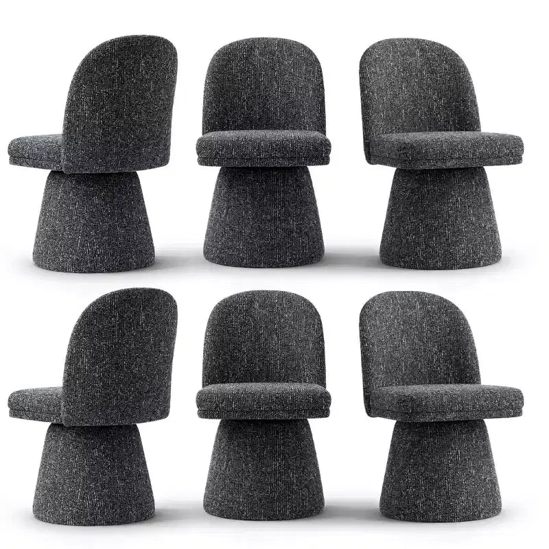 Set aus 6 modernen, um 360° drehbaren Esszimmerstühlen ohne Armlehnen mit säulenförmigem Fuß, elegante Akzentstühle für Küche, Esszimmer oder Büro-Panipeachy