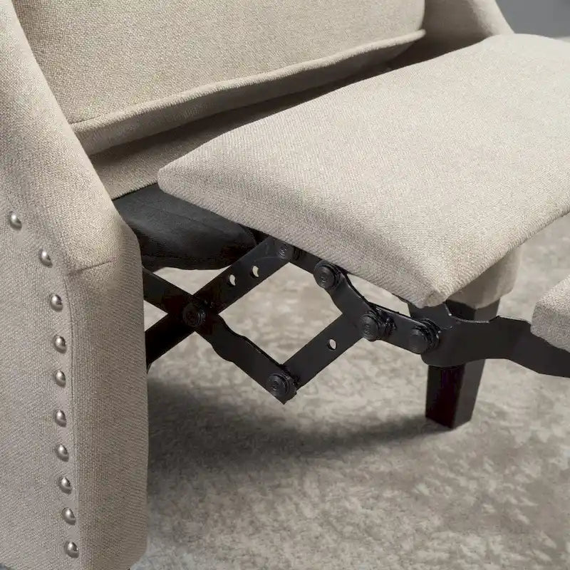 Gestoffeerde fauteuil met vleugelrugleuning en kantelmechanisme, klassieke stijl, blikvanger voor de woonkamer