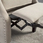 Gestoffeerde fauteuil met vleugelrugleuning en kantelmechanisme, klassieke stijl, blikvanger voor de woonkamer