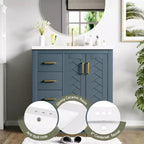 30 Badezimmer-Waschtischunterschrank mit einem Waschbecken, Schrank und 3 Schubladen ??Schwarz / Blau / Grün / Indigo / Weiß
