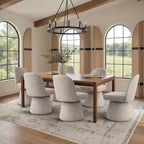 Set aus 6 modernen, um 360° drehbaren Esszimmerstühlen ohne Armlehnen mit säulenförmigem Fuß, elegante Akzentstühle für Küche, Esszimmer oder Büro-Panipeachy