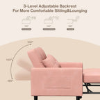 Canapé-lit convertible 3 en 1 avec réglage ajustable, fauteuil-canapé avec lit escamotable, lit pliant convertible pour le salon
