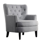 Moser Bay Mignon Velvet / Linen 30 Wide Tufted Wingback Accent Chair