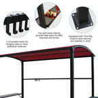Abri de barbecue extérieur avec auvent, structure en acier, 5 ft. x 8 ft.