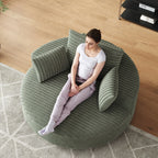 Draaifauteuil voor één persoon van corduroy, chenille en schuim