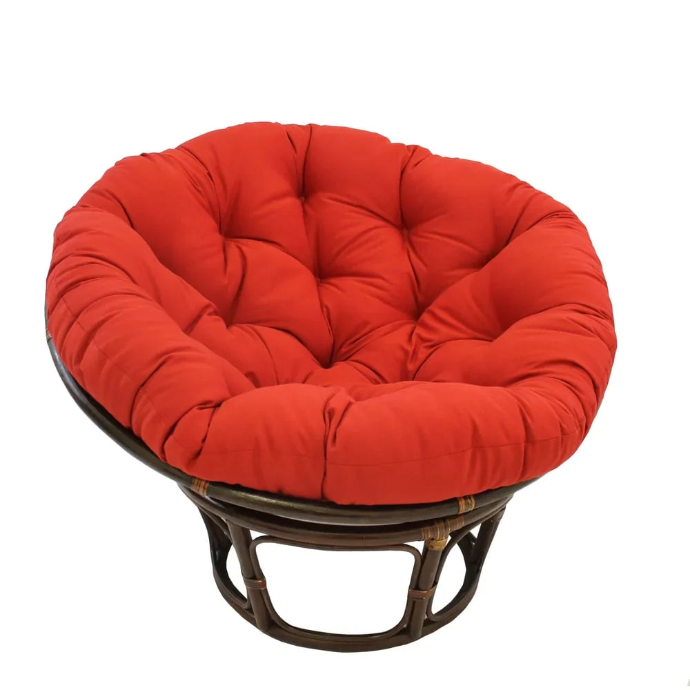 Bali-Papasan-Sessel aus Rattan, 42 Inch, mit Köperstoffkissen
