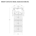 Tall Corner Storage Cabinet with 8 Doors and 4 Shelves