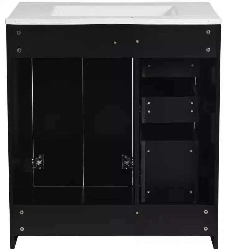 30 Badezimmer-Waschtischunterschrank mit einem Waschbecken, Schrank und 3 Schubladen ??Schwarz / Blau / Grün / Indigo / Weiß