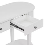 Console rustique Whisen, table d’entrée et table d’appoint avec façade de tiroir cannelée