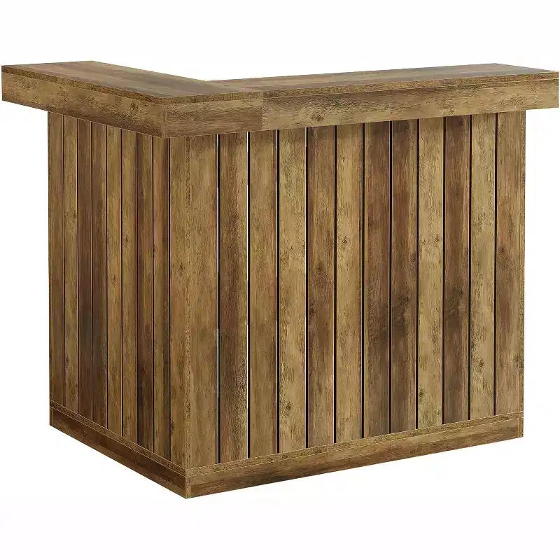 Lantine L-vormige thuisbar, hoekbartafel met 4 niveaus, opbergplanken en wijnglashouder voor thuisbar