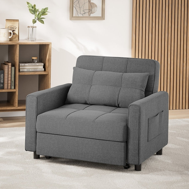 Canapé-lit convertible 3 en 1 avec réglage ajustable, fauteuil-canapé avec lit escamotable, lit pliant convertible pour le salon