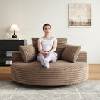 Draaifauteuil voor één persoon van corduroy, chenille en schuim