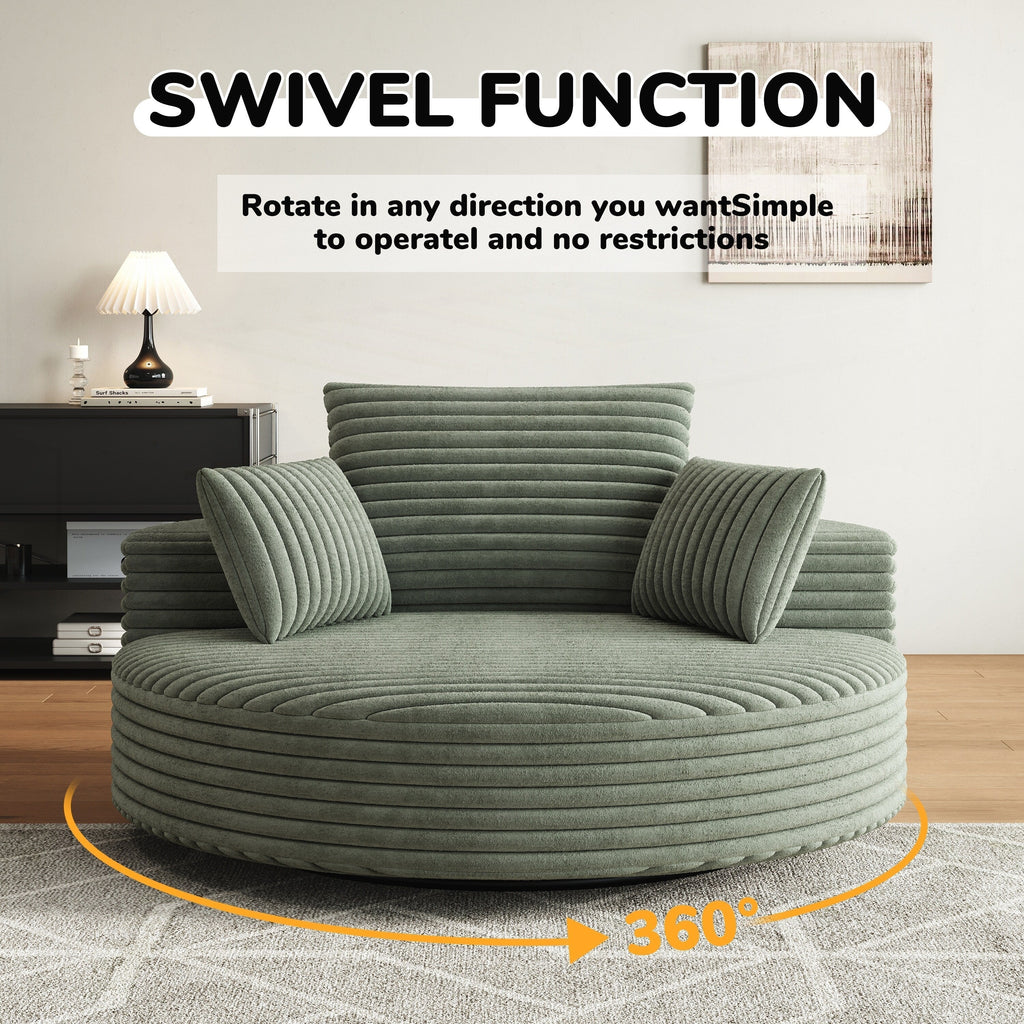 Draaifauteuil voor één persoon van corduroy, chenille en schuim