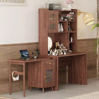 Moderner Schreibtisch aus Holz fürs Homeoffice von Okak mit Tischplatte, Stuhl und Bücherregal, Schreibtisch mit Stauraum für Jugendliche und Studierende zum Lernen und Arbeiten