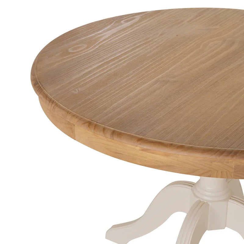 Table ronde à piètement central en bois massif