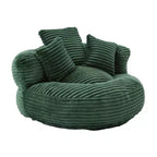 Sofa typu bean bag dla dorosłych i dzieci, duży fotel typu bean bag z sztruksu, 3 poduszkami i podłokietnikami do salonu lub sypialni