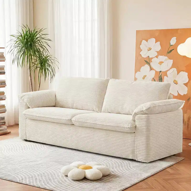 Dyonery 86 Cloud 2-Sitzer-Sofa, tiefe Sitzfläche und breite Armlehnenkissen, stabiler Rahmen, atmungsaktives ergonomisches Design