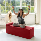 Avana Kami verstelbare chaise longue / voor yoga en massage - 2-in-1 poef met verborgen uitklapbare yogaloungestoel, microfluweel - N/A