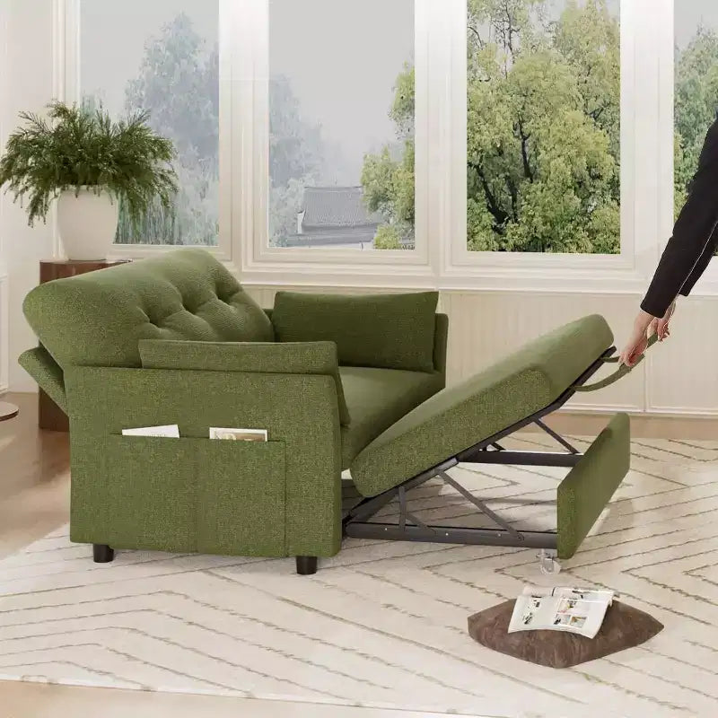 Dyonery 3-in-1-Schlafsofa, ausziehbares Schlafsofa mit Seitentasche und verstellbarer Rückenlehne, werkzeugloser Aufbau, klappbares Zweisitzersofa