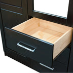 Palace Imports Cosmo-kledingkast met 3 deuren van 100% massief hout, met deuren van massief hout of spiegeldeuren