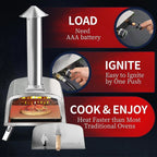 Multibrandstof-pizzaoven voor buiten, voor steenovenpizza, met gasbrander en houtbox - 12 inch