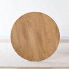 Modern Round Pedestal Dining Table with Wood Grain Finish, Small Kitchen Table Coffee Table for Apartment, Dining Room & Living Space-Panipeachy