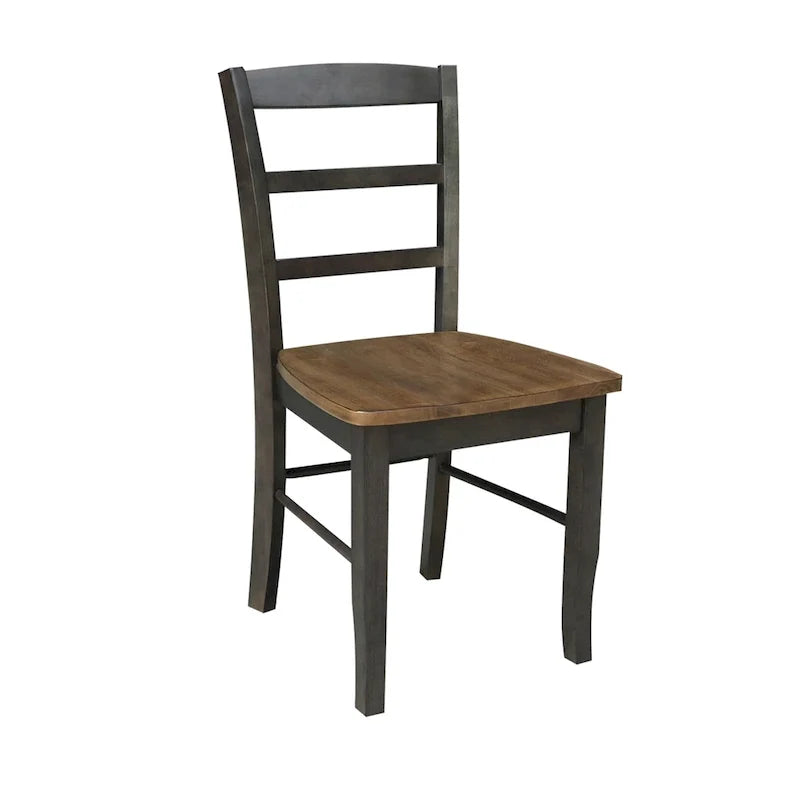Ronde uitschuifbare eettafel van 36 met 4 Madrid-stoelen