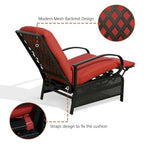 Verstelbare relaxfauteuil voor terras, loungebank met kussen - 38 (D) x 26.5 (W) x 38.5 (H) INCH