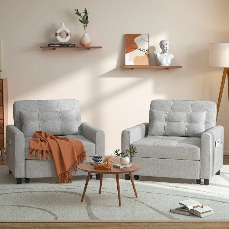 Canapé-lit convertible 3 en 1 avec réglage ajustable, fauteuil-canapé avec lit escamotable, lit pliant convertible pour le salon