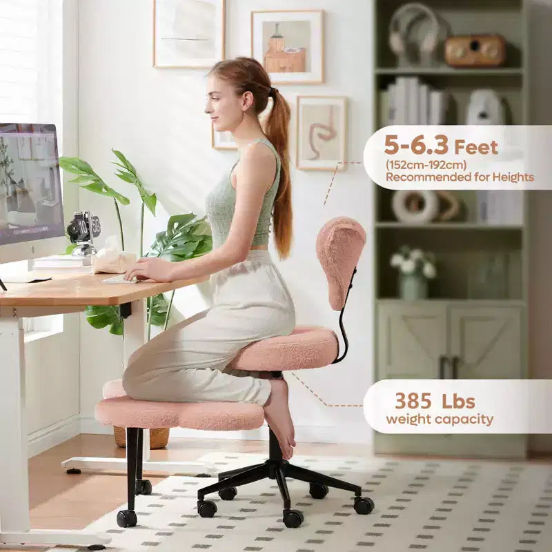 Ergonomiczne krzesło biurowe Pinmoco z siedziskiem na krzyż, regulacją wysokości, obrotem 360, podparciem lędźwiowym, do pracy i biura, dla osób z ADHD