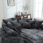 Comfortabele tweezits slaapbank met afgeronde rugleuning, extra grote slaapbank met armleuningen