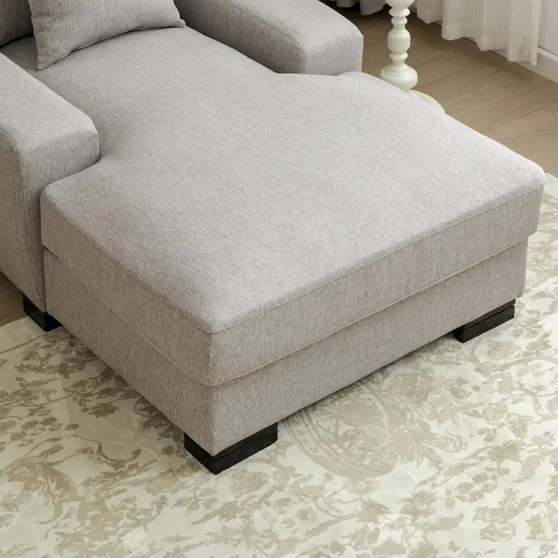 Modernes übergroßes Chaiselongue-Schlafsofa im Mid-Century-Stil mit Kissen