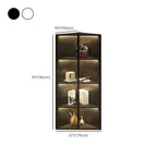 Vitrine d'angle moderne en métal et bois gris avec porte vitrée